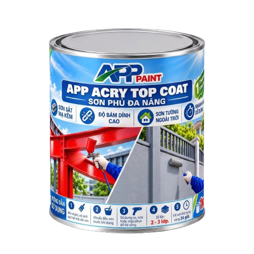 Sơn Sắt Mạ Kẽm APP ACRY TOP COAT giá 1kg