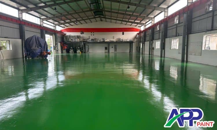 Sơn epoxy cho kho hàng tự động - nền tảng cho robot vận hành chính xác.