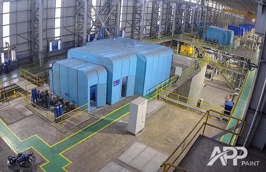 Một khu vực kỹ thuật nhà xưởng được bố trí tập trung, sạch sẽ và an toàn.